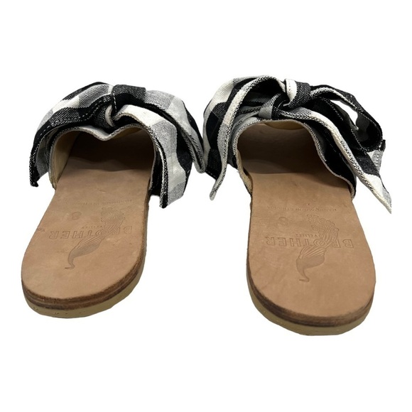 Brother Vellies Burkina Slide Montauk Picnic Gingham Bow Sandals NWT Women’s 8 - Picture 8 of 15